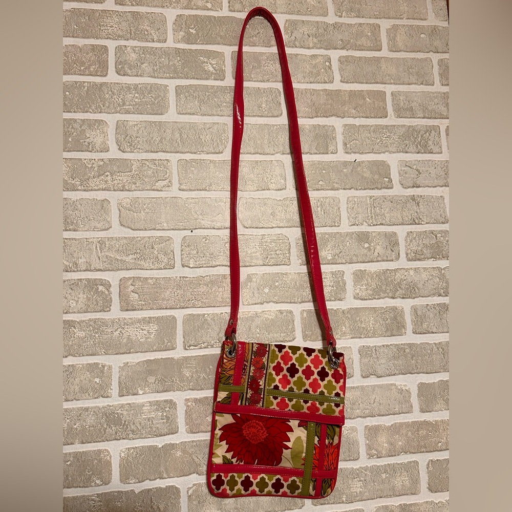 Vera Bradley Floral Crossbody Bag | Pink Green Quilted Shoulder Purse